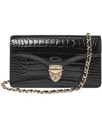 Aspinal of London - Croc-Embossed Leather Mayfair 2 Clutch Bag - Lyst