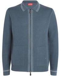 Isaia - Silk-Wool-Cashmere Zip-Up Cardigan - Lyst