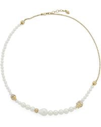 McQueen - Faux Pearl And Skull Necklace - Lyst