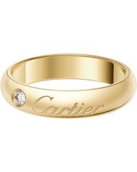 Cartier - And Diamond C De Curved Wedding Ring - Lyst