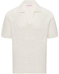 Orlebar Brown - Cotton Crochet Batton Polo Shirt - Lyst