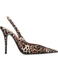 AMINA MUADDI - Leopard Print Anok Slingback Heels 105 - Lyst