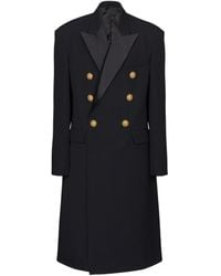 Balmain - Embossed-button Double-breasted Coat - Lyst