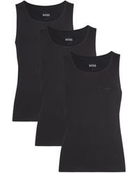 BOSS - Cotton Logo Tank Top - Lyst