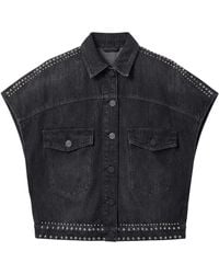 AllSaints - Alba Sleeveless Denim Shirt - Lyst