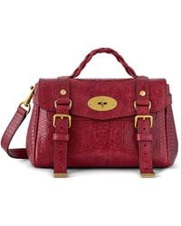 Mulberry - Mini Leather Snake Print Alexa Cross-Body Bag - Lyst