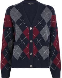 Maje - Wool Argyle Cardigan - Lyst