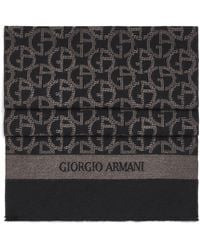 Giorgio Armani - Wool Logo Scarf - Lyst