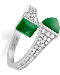 Marli New York - Midi, Diamond And Agate Cleo Ring - Lyst