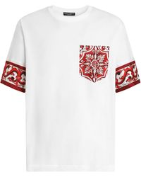 Dolce & Gabbana - Cotton-Silk Majolica Print T-Shirt - Lyst