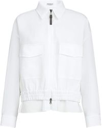 Brunello Cucinelli - Cotton Zip-Up Jacket - Lyst