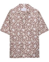 Prada - Cotton-Silk Short-Sleeve Bowling Shirt - Lyst