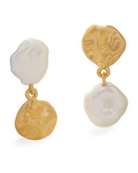 Monica Vinader - Small Vermeil And Keshi Pearl Drop Earrings - Lyst