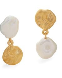 Monica Vinader - Small Vermeil And Keshi Pearl Drop Earrings - Lyst