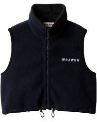 Miu Miu - Fleece Logo Gilet - Lyst