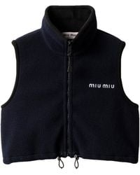 Miu Miu - Fleece Logo Gilet - Lyst