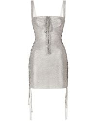 Dolce & Gabbana - Kim Dolce&gabbana Embellished Lace-up Mini Dress - Lyst