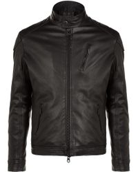 barbour black leather jacket