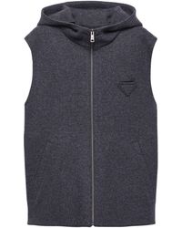 Prada - Wool-Cashmere Hooded Gilet - Lyst