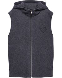 Prada - Wool-Cashmere Hooded Gilet - Lyst