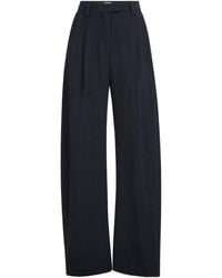 Brunello Cucinelli - Wool Wide-Leg Trousers - Lyst