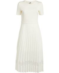 Claudie Pierlot - Lace-Trim Pleated Dress - Lyst