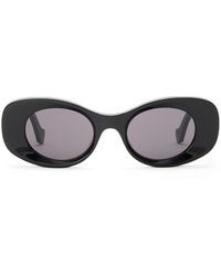 Loewe - Bevelled Oval Sunglasses - Lyst