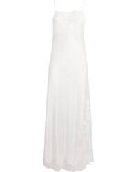 Carine Gilson - Silk Lace-Trim Slip Dress - Lyst