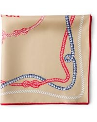 Prada - Silk Twill Ropes Print Square Scarf - Lyst