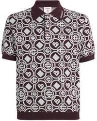 CASABLANCA - Cotton Monogram Polo Shirt - Lyst