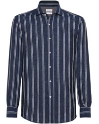 Brunello Cucinelli - Striped Long-sleeve Shirt - Lyst