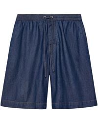 Loewe - Drawstring Denim Shorts - Lyst