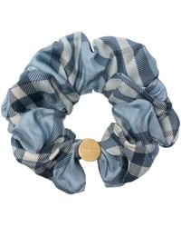 Burberry - Silk Check Scrunchie - Lyst