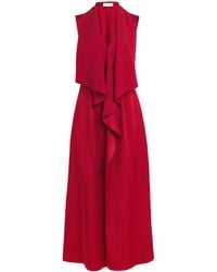 RETORI - Satin Draped Midi Dress - Lyst