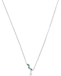 Astrid & Miyu - Diamond And Emerald Necklace - Lyst