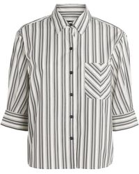 Rag & Bone - Cropped-Sleeve Stripe Lucia Shirt - Lyst