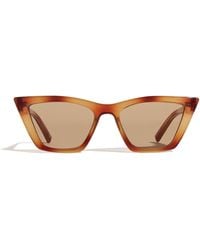 Le Specs - Tortoiseshell Cat Eye Velodrome Sunglasses - Lyst