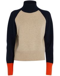 ME+EM Me+em Merino Wool-cashmere Colour-block Sweater - Blue