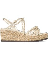 Jimmy Choo - Nyra 60 Leather Wedge Sandals - Lyst