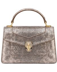 BVLGARI - Small Snakeskin Serpenti Forever Top-Handle Bag - Lyst