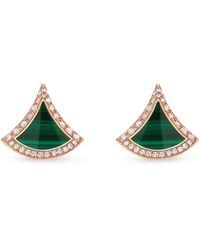 BVLGARI - Diamond And Malachite Divas' Dream Stud Earrings - Lyst
