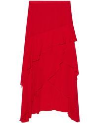 Marella - Ruffled Asymmetric Midi Skirt - Lyst