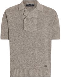 Dolce & Gabbana - Linen-Cotton Polo Shirt - Lyst