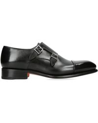 Santoni - Leather Carter Double Monk Shoes - Lyst
