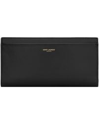Saint Laurent - Large Leather Zip-Around Wallet - Lyst