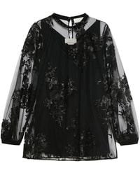 Marina Rinaldi - Embellished Sheer Layered Blouse - Lyst