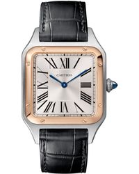 Cartier - Steel And Rose Gold Santos-dumont Watch 31.4mm - Lyst