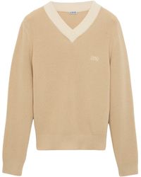 Loewe - Cotton-Wool V-Neck Sweater - Lyst