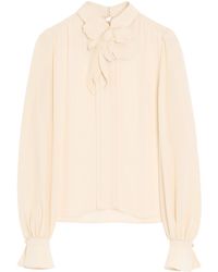 Valentino - Silk Floral-Embroidered Blouse - Lyst