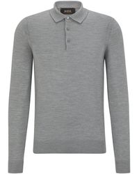 BOSS - Wool-Cashmere-Silk Polo Shirt - Lyst